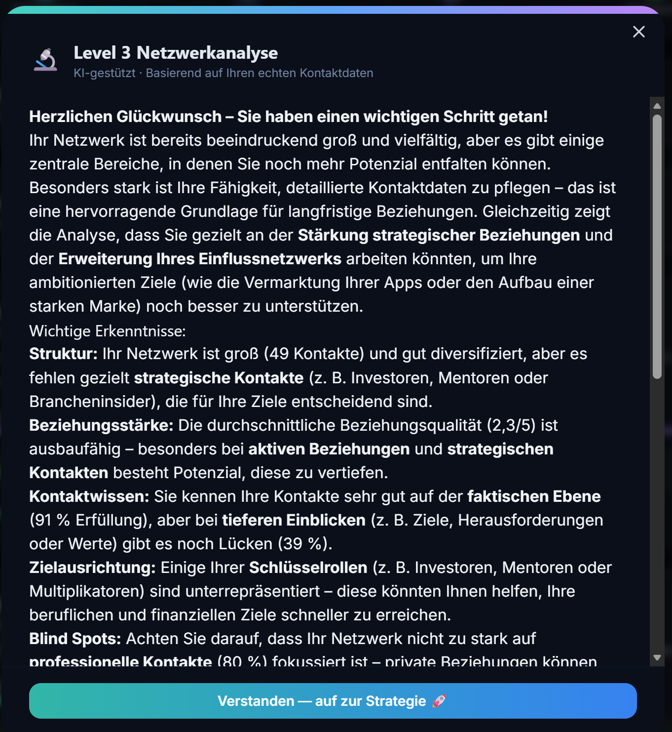 Analyse-Ergebnis in Level 3